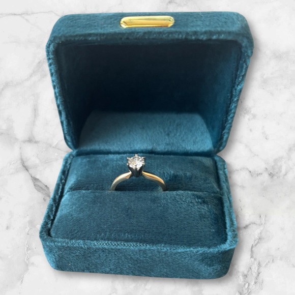 14k Yellow Gold Solitaire Diamond Ring - Picture 1 of 10